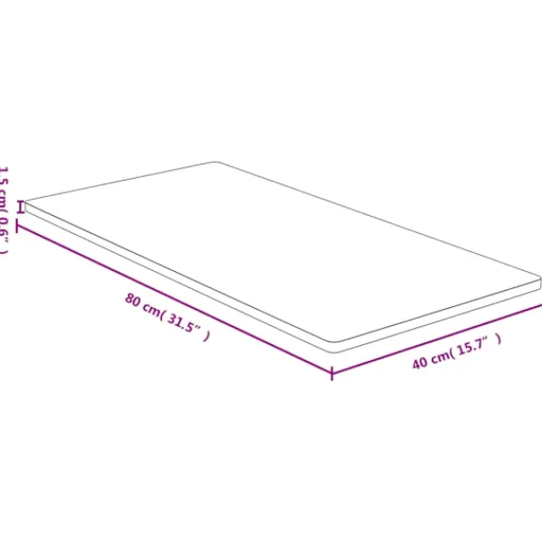 vidaXL Matbord>Bordsskiva 40x80x1,5 cm bambu