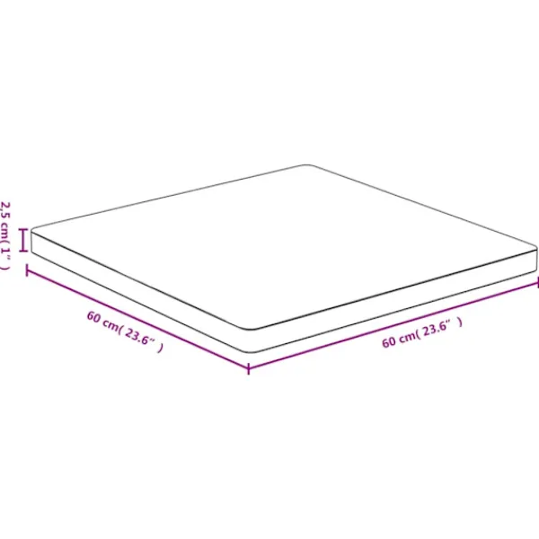 vidaXL Småbord>Bordsskiva 60x60x2,5 cm bambu