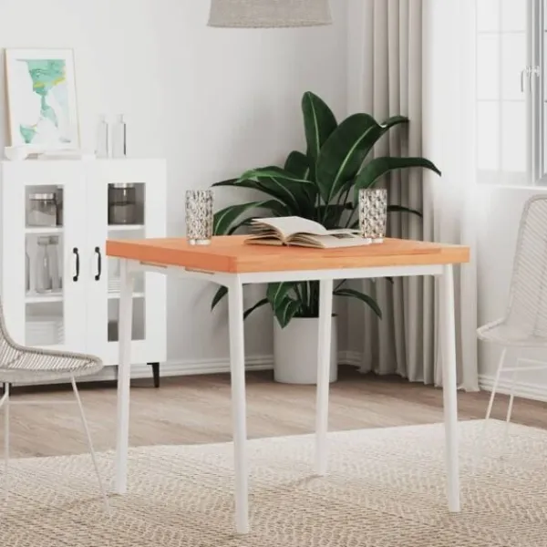 vidaXL Matbord>Bordsskiva 70x70x4 cm fyrkantig massivt bokträ