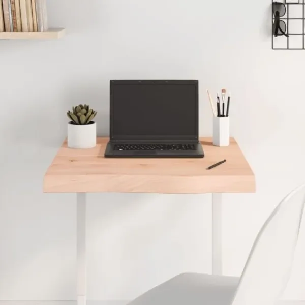 vidaXL Matbord>Bordsskiva 60x60x(2-6) cm obehandlad massiv ek