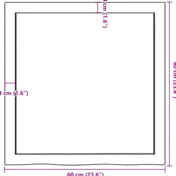 vidaXL Matbord>Bordsskiva 60x60x(2-6) cm obehandlad massiv ek