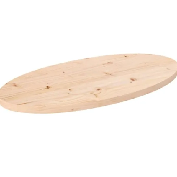 vidaXL Småbord>Bordsskiva 80x40x2,5 cm oval massiv furu