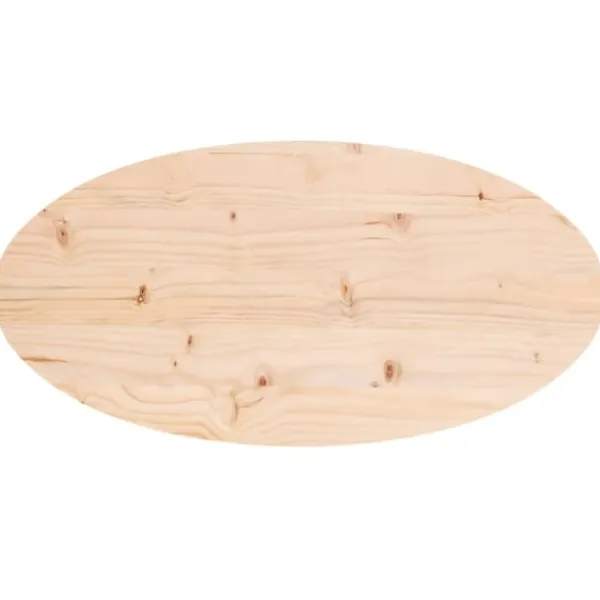 vidaXL Småbord>Bordsskiva 80x40x2,5 cm oval massiv furu