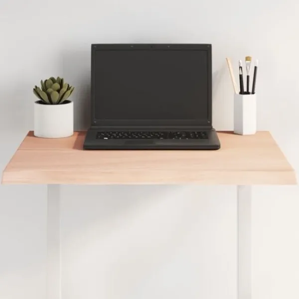 vidaXL Småbord>Bordsskiva 60x40x2 cm obehandlad massiv ek levande kant