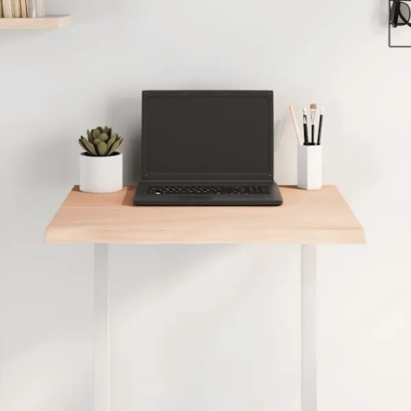 vidaXL Småbord>Bordsskiva 60x40x2 cm obehandlad massiv ek levande kant