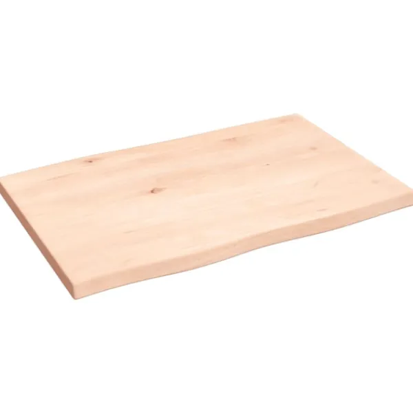 vidaXL Småbord>Bordsskiva 60x40x2 cm obehandlad massiv ek levande kant