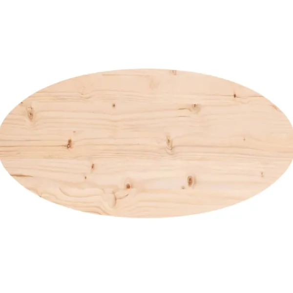 vidaXL Småbord>Bordsskiva 70x35x2,5 cm oval massiv furu