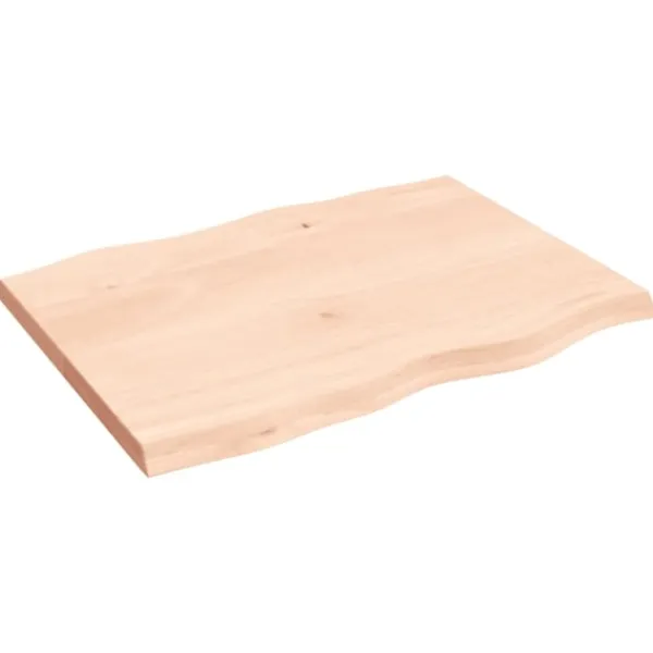 vidaXL Kontorsmöbler>Bordsskiva 80x60x(2-4) cm obehandlad massiv ek levande kant