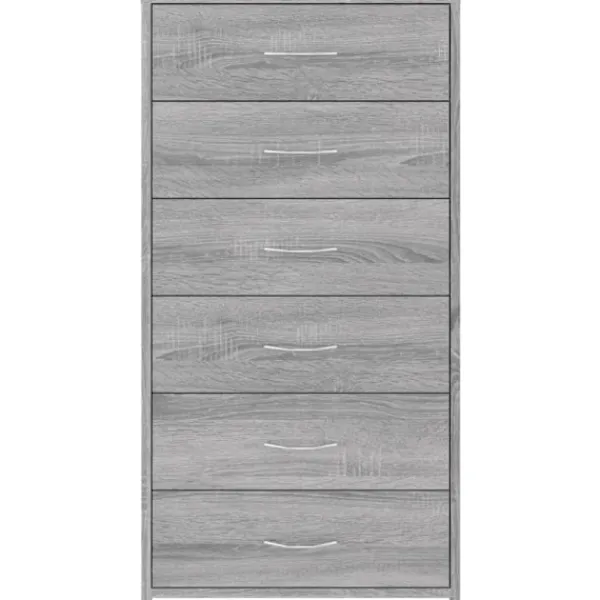 vidaXL Byråer>Byrå 6 lådor sonoma-ek 50x34x96 cm konstruerat trä