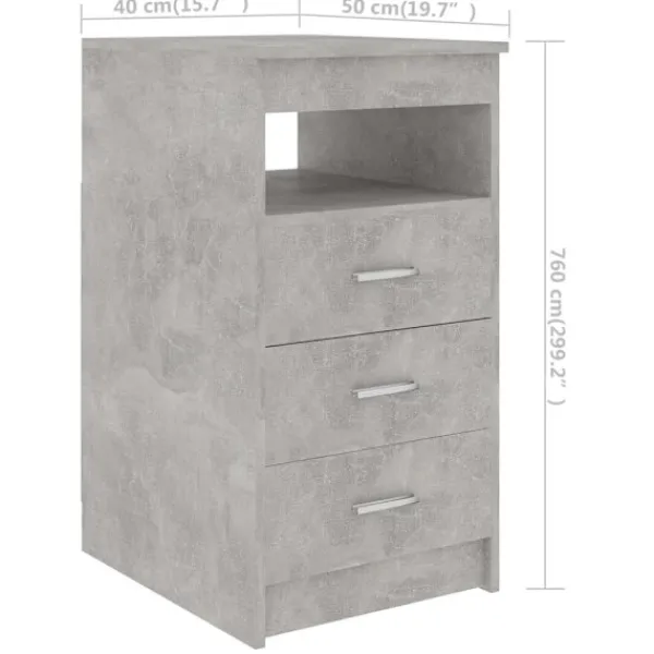 vidaXL Byråer>Byrå betong 40x50x76 cm konstruerat trä