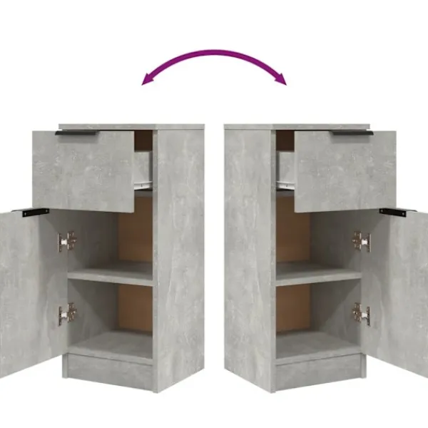 vidaXL Sideboards>Byrå betong 30x30x70 cm konstruerat trä