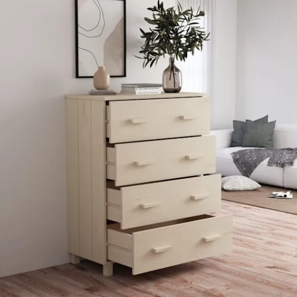 vidaXL Byråer>Byrå HAMAR honungs 79x40x103,5 cm massiv furu