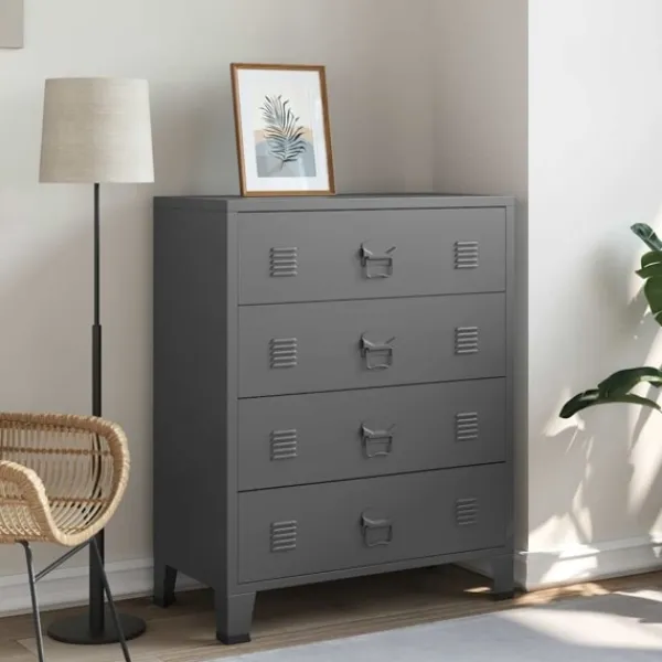 vidaXL Byråer>Byrå industriell 78x40x93 cm metall