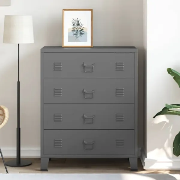 vidaXL Byråer>Byrå industriell 78x40x93 cm metall