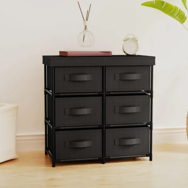 vidaXL Byråer>Byrå med 6 lådor 55x29x55 cm stål