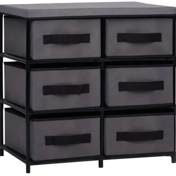 vidaXL Byråer>Byrå med 6 lådor 55x29x55 cm stål