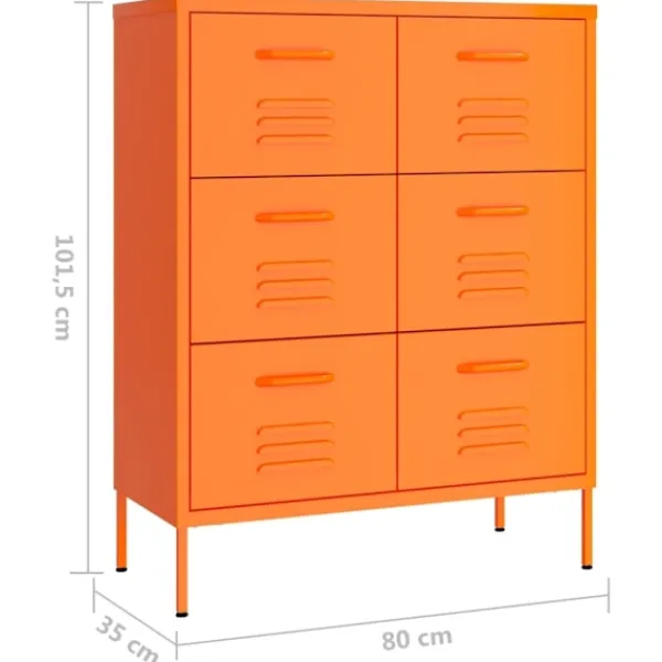 vidaXL Byråer>Byrå 80x35x101,5 cm stål