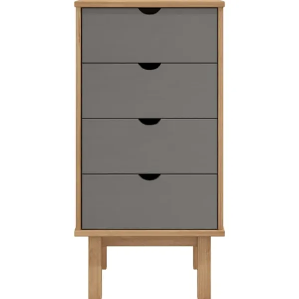 vidaXL Byråer>Byrå OTTA brun& 45x39x90cm massiv furu