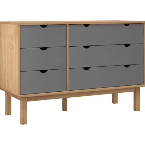 vidaXL Byråer>Byrå OTTA brun& 111x43x73,5 cm massiv furu
