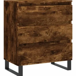 vidaXL Byråer>Byrå rökfärgad ek 60x35x70 cm konstruerat trä