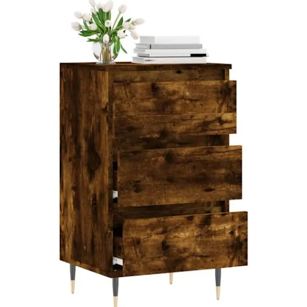 vidaXL Byråer>Byrå rökfärgad ek 40x35x70 cm konstruerat trä