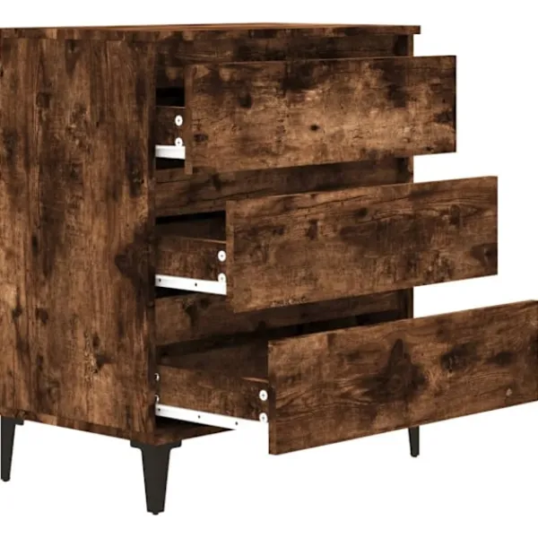 vidaXL Byråer>Byrå rökfärgad ek 60x35x70 cm konstruerat trä