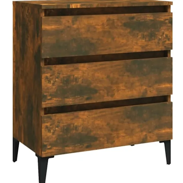 vidaXL Byråer>Byrå rökfärgad ek 60x35x69 cm konstruerat trä