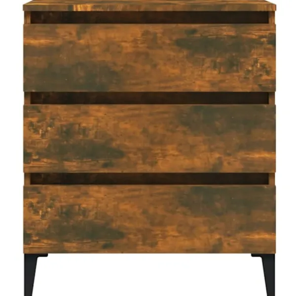 vidaXL Byråer>Byrå rökfärgad ek 60x35x69 cm konstruerat trä