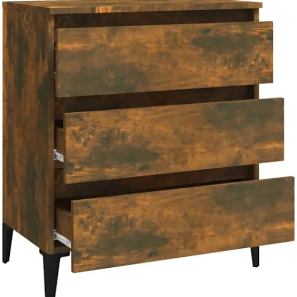 vidaXL Byråer>Byrå rökfärgad ek 60x35x69 cm konstruerat trä