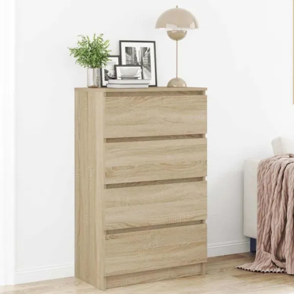 vidaXL Byråer>Byrå sonoma-ek 60x35x98,5 cm konstruerat trä