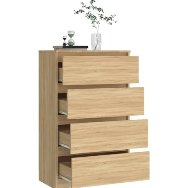 vidaXL Byråer>Byrå sonoma-ek 60x35x98,5 cm konstruerat trä