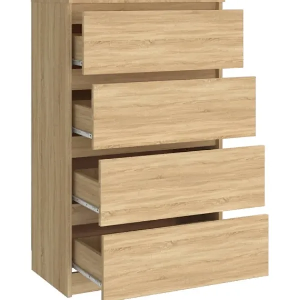 vidaXL Byråer>Byrå sonoma-ek 60x35x98,5 cm konstruerat trä