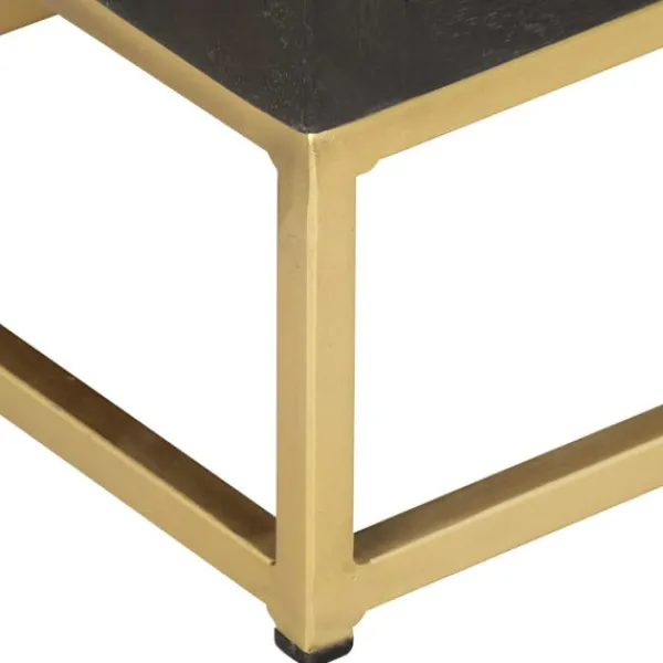 vidaXL Byråer>Byrå och guld 45x30x105 cm massivt mangoträ