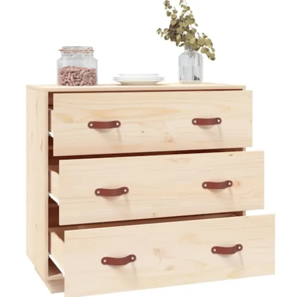 vidaXL Byråer>Byrå 80x40x75 cm massiv furu