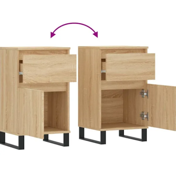 vidaXL Sideboards>Byråer 2 st sonoma-ek 40x35x70 cm konstruerat trä