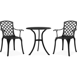 vidaXL Balkongmöbler>Caféset 3 delar gjuten aluminium