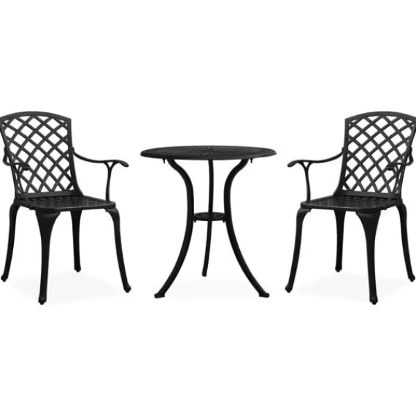 vidaXL Balkongmöbler>Caféset 3 delar gjuten aluminium