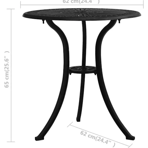 vidaXL Balkongmöbler>Caféset 3 delar gjuten aluminium