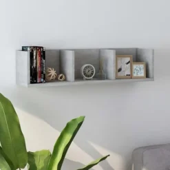 vidaXL Hyllor>CD-hylla betong 75x18x18 cm konstruerat trä
