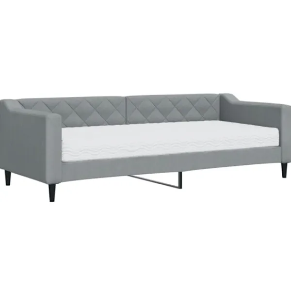 vidaXL Soffor>Dagbädd med madrass ljus 80x200 cm tyg