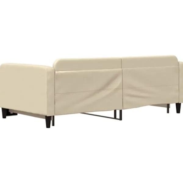 vidaXL Soffor>Dagbädd utdragbar gräddvit 100x200 cm tyg Kräm