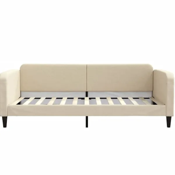 vidaXL Soffor>Dagbädd utdragbar gräddvit 100x200 cm tyg Kräm