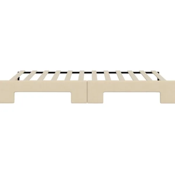 vidaXL Soffor>Dagbädd utdragbar gräddvit 100x200 cm tyg Kräm