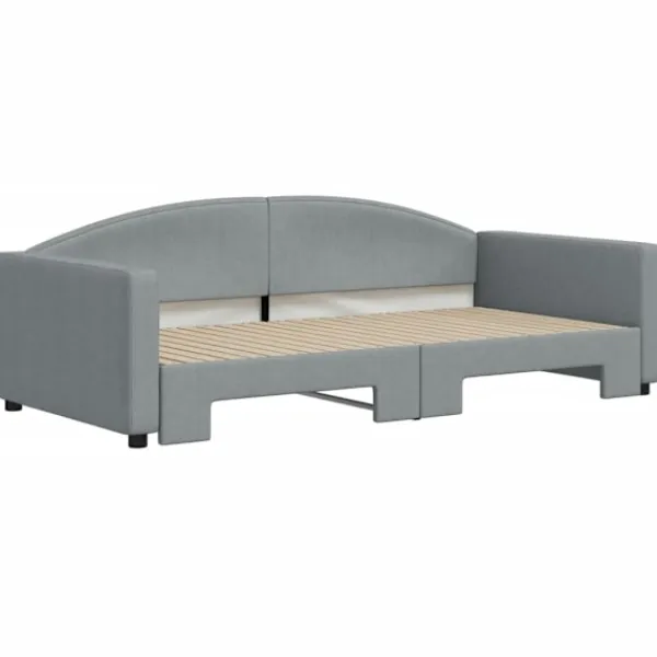 vidaXL Soffor>Dagbädd utdragbar ljus 100x200 cm tyg