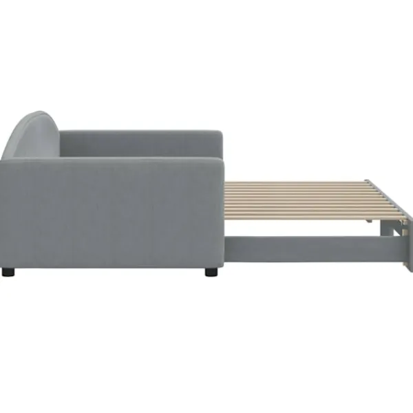 vidaXL Soffor>Dagbädd utdragbar ljus 100x200 cm tyg