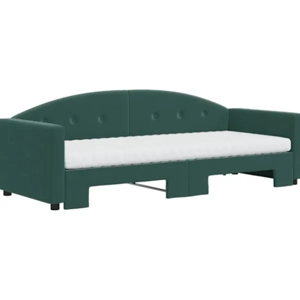vidaXL Soffor>Dagbädd utdragbar med madrasser mörk 80x200 cm sammet