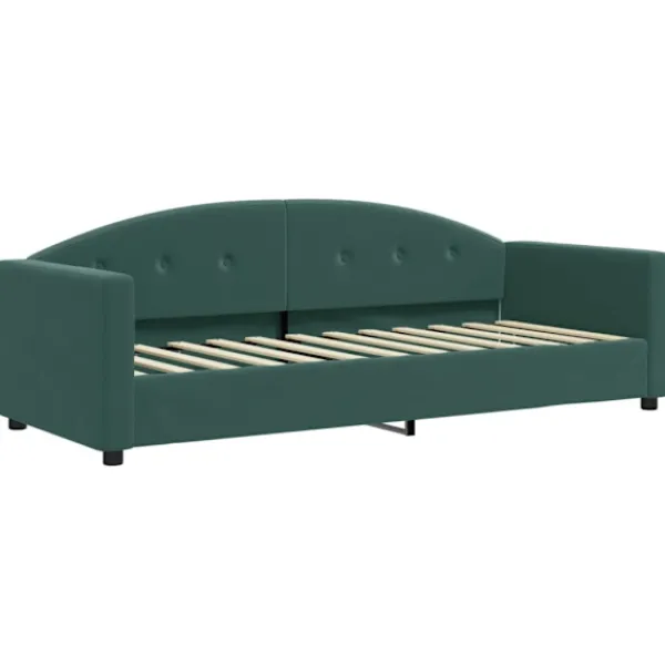 vidaXL Soffor>Dagbädd utdragbar med madrasser mörk 80x200 cm sammet