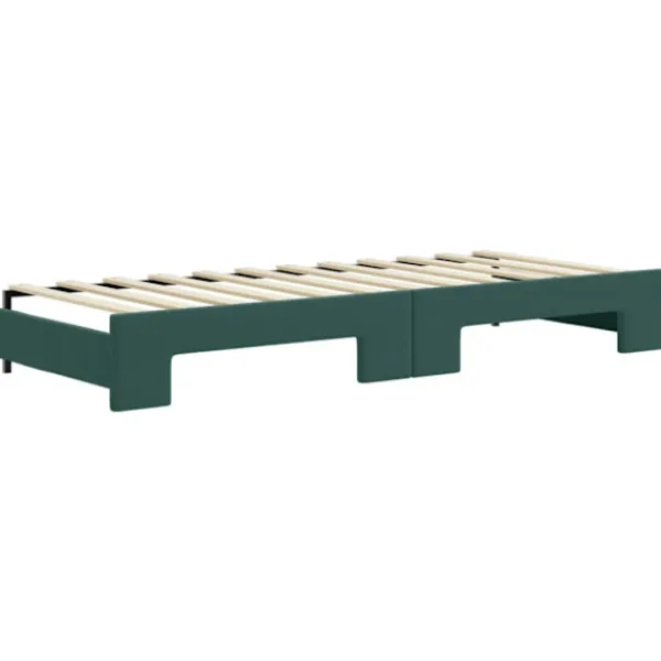 vidaXL Soffor>Dagbädd utdragbar med madrasser mörk 80x200 cm sammet