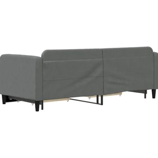 vidaXL Soffor>Dagbädd utdragbar med lådor mörk 80x200 cm tyg