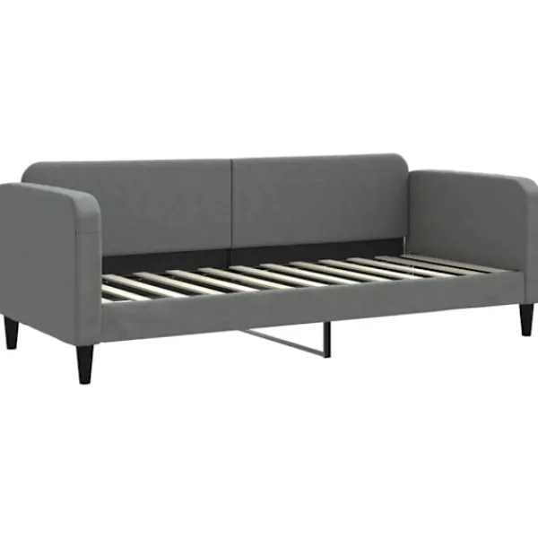 vidaXL Soffor>Dagbädd utdragbar med lådor mörk 80x200 cm tyg